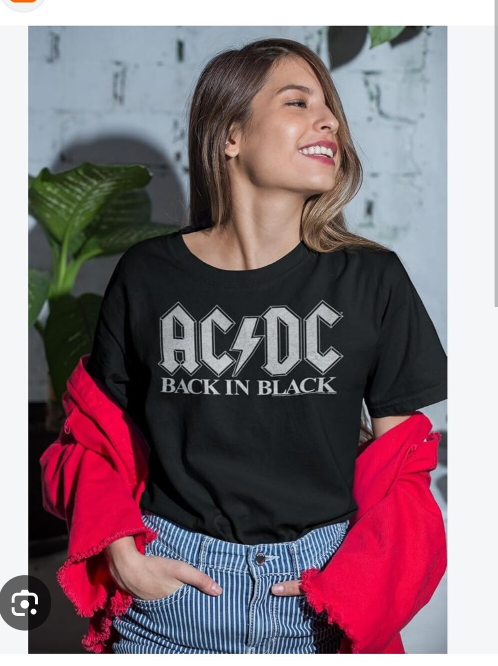 AC/DC Back in Black Graphic Tee Black & White - Unisex-Small